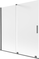 Mexen Velar vaňová zástena 2-krídlová posuvná 160 x 150 cm, mrazené, brúsená šedá - 896-160-000-31-66