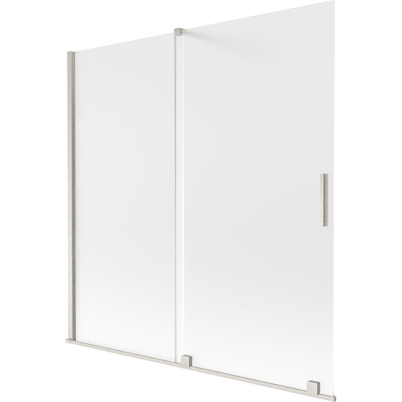 Mexen Velar vaňová zástena 2-krídlová posuvná 160 x 150 cm, matná, brúsený nikel - 896-160-000-31-97