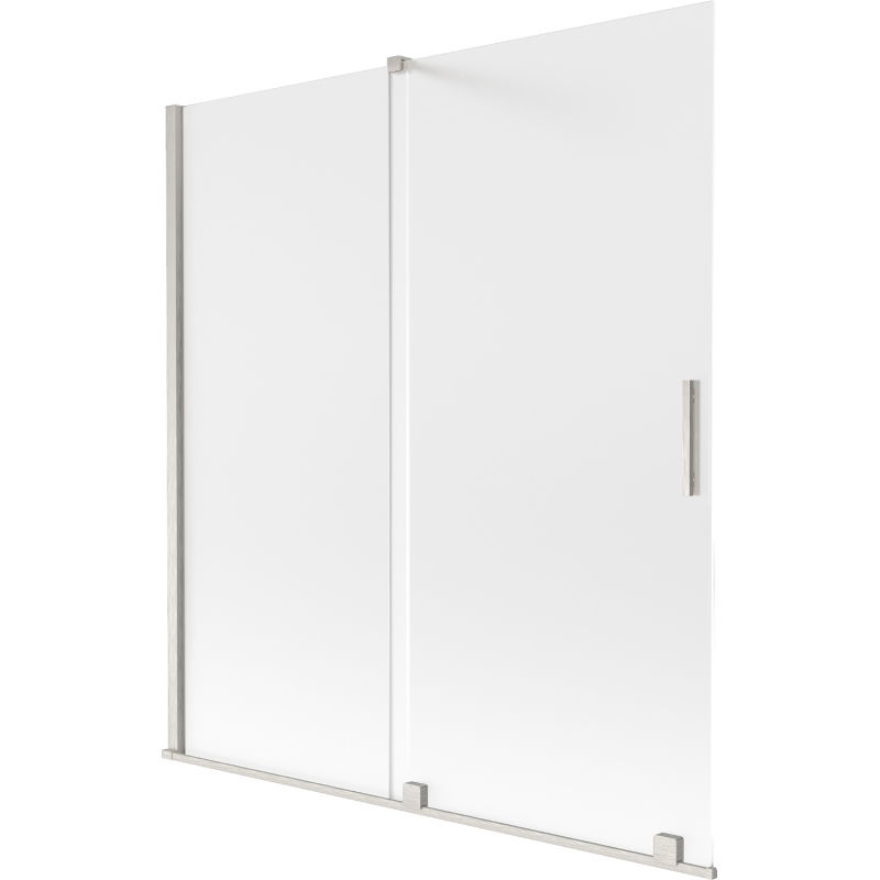 Mexen Velar dvojdielna posuvná vaňová zábrana 150 x 150 cm, matný nikel - 896-150-000-31-97