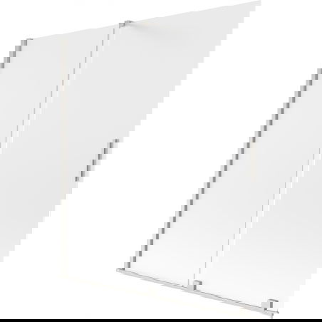 Mexen Velar dvojkrídlový zasúvací vaňový paraván 150 x 150 cm, námraza, brúsený nikel - 896-150-000-31-97