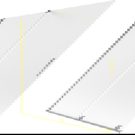 Mexen Velar paraván na vaňu, 2-krídlový, posuvný 170 x 150 cm, mrazivý, zlatý - 896-170-000-31-50