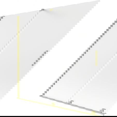 Mexen Velar dvojdielna posuvná vaňová zástenka 170 x 150 cm, mrazivá, zlatý kartáčovaný - 896-170-000-31-55