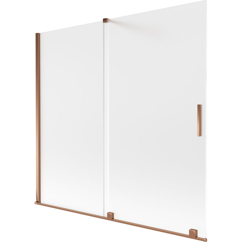 Mexen Velar vaňová zástená 2-krídlová posuvná 170 x 150 cm, mrazené, ružové zlato - 896-170-000-31-60