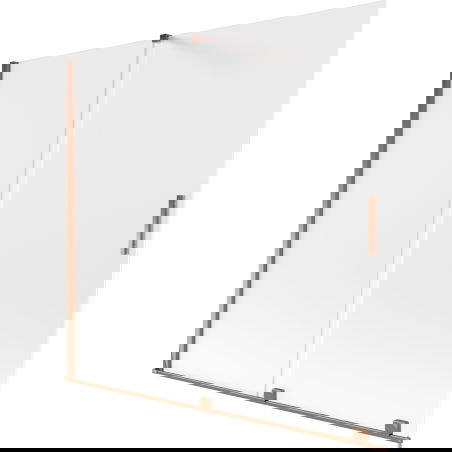 Mexen Velar vaňová zástená 2-krídlová posuvná 170 x 150 cm, mrazené, ružové zlato - 896-170-000-31-60