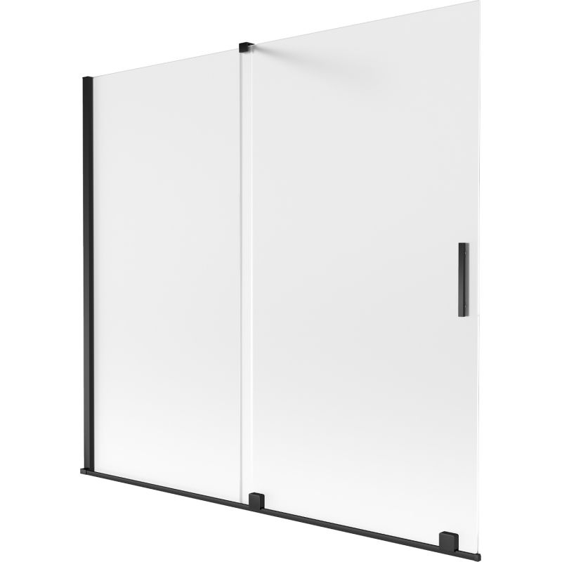 Mexen Velar vaňová zástena posuvná dvojkrídlová 170 x 150 cm, mrazová, čierna - 896-170-000-31-70