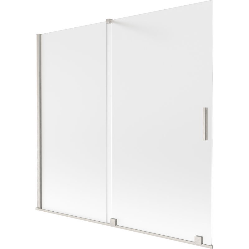 Mexen Velar dvojkrídlová vaňová clona posuvná 170 x 150 cm, mráz, brúsený nikel - 896-170-000-31-97