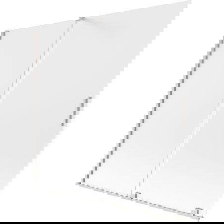Mexen Velar dvojkrídlová vaňová clona posuvná 170 x 150 cm, mráz, brúsený nikel - 896-170-000-31-97