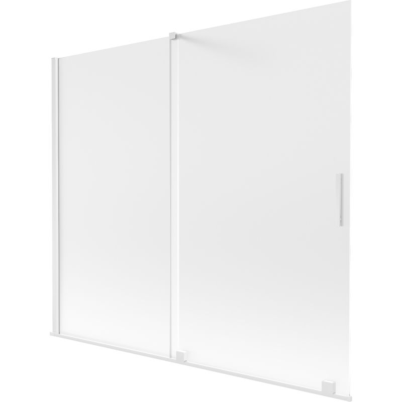 Mexen Velar sprchová zástena dvojkrídlová posuvná 180 x 150 cm, mliečne sklo, biela - 896-180-000-31-20