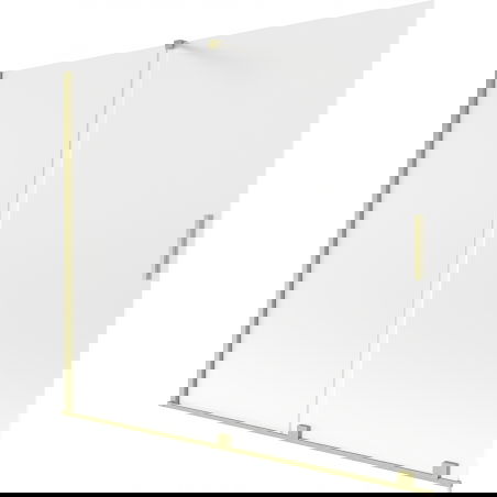 Mexen Velar dvojkrídlové posuvné sprchové zásteny 180 x 150 cm, matné, zlatá kartáčovaná - 896-180-000-31-55