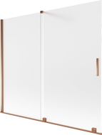 Mexen Velar vaňová zástena s posuvnými 2 krídlami 180 x 150 cm, matné sklo, ružové zlato - 896-180-000-31-60