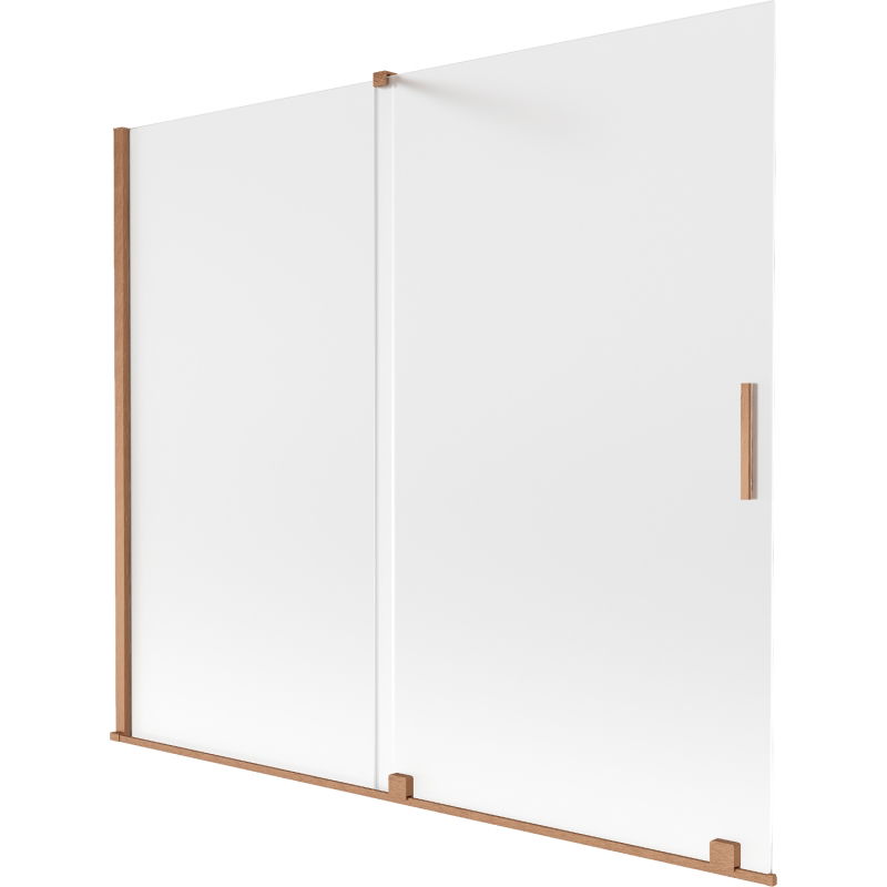 Mexen Velar sprchová zábrana 2-krídlová posuvná 180 x 150 cm, mrazené sklo, brúsená meď - 896-180-000-31-65