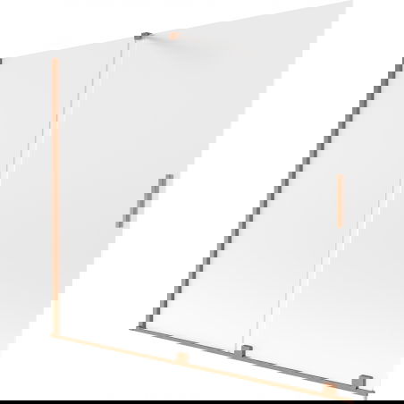 Mexen Velar vaňová zástena 2-krídlová posuvná 180 x 150 cm, mrazový, kartáčovaná meď - 896-180-000-31-65