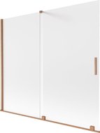 Mexen Velar vaňová zástena 2-krídlová posuvná 180 x 150 cm, mrazový, kartáčovaná meď - 896-180-000-31-65