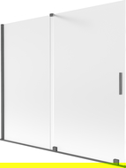 Mexen Velar 2-krídlové zasúvacie vaňové zásteny 180 x 150 cm, mráz, brúsený gun gray - 896-180-000-31-66