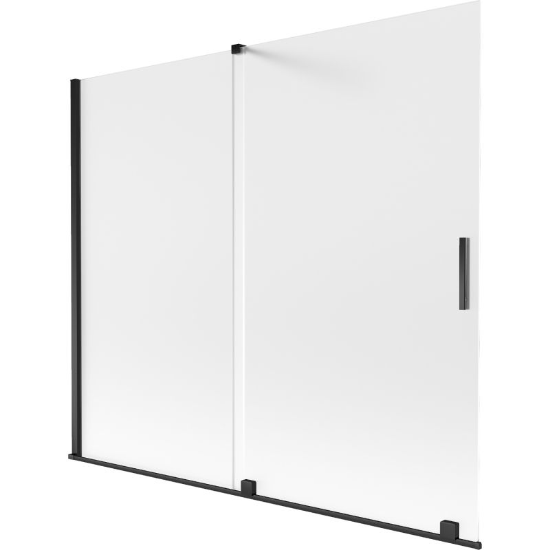 Mexen Velar dvojkrídlové vaňové zásteny posuvné 180 x 150 cm, matné, čierne - 896-180-000-31-70