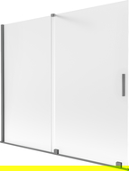 Mexen Velar sprchová zábrana na vaňu 2-krídlová posuvná 180 x 150 cm, matné sklo, gun metal - 896-180-000-31-95