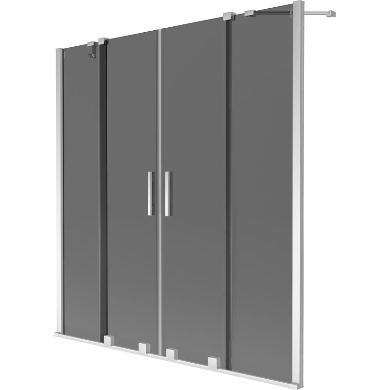 Mexen Velar Duo vaňová zástena 2-krídlová posuvná 150 x 150 cm, grafit, chróm - 896-150-000-42-01