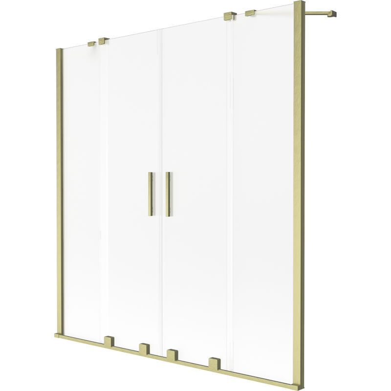 Mexen Velar Duo vaňová zástena dvojkrídlová posuvná 150 x 150 cm, mráz, zlatý kartáčovaný - 896-150-000-32-55