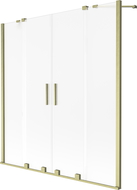 Mexen Velar Duo vaňová zástena dvojkrídlová posuvná 150 x 150 cm, mráz, zlatý kartáčovaný - 896-150-000-32-55