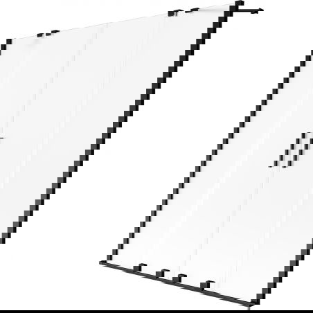 Mexen Velar Duo vaničková zástena dvojkrídlová zasúvacia 150 x 150 cm, mráz, čierna - 896-150-000-32-70