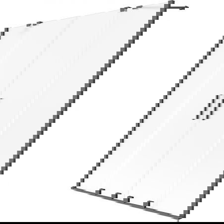 Mexen Velar Duo sprchová zásten na vanu, 2-krídlová posuvná 150 x 150 cm, mrazené, gun metal - 896-150-000-32-95