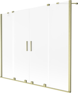 Mexen Velar Duo dvojkrídlový vaňový paravan 2-dielny posuvný 180 x 150 cm, mráz, zlatý brúsený - 896-180-000-32-55