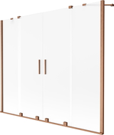 Mexen Velar Duo dvojdverový rozkladací vaňový paraván 180 x 150 cm, matný, kartáčovaná meď - 896-180-000-32-65