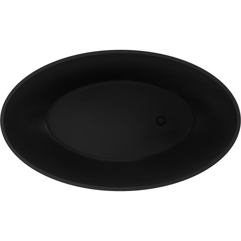 Mexen Prato voľne stojaca vaňa z konglomerátu 170 x 100 cm, čierna matná - 57251701070