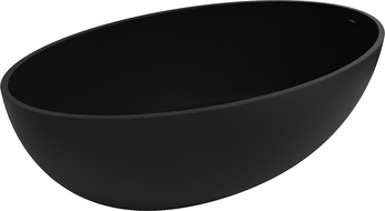 Mexen Prato voľne stojaca vaňa z konglomerátu 170 x 100 cm, čierna matná - 57251701070