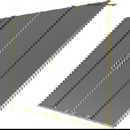 Mexen Velar Duo dvojkrídlový zasúvací vaňový paraván 180 x 150 cm, grafitový, zlatý - 896-180-000-42-50