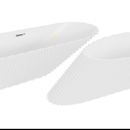 Mexen Paola voľne stojaca ryhovaná vaňa 170 x 80 cm, biela matná, prepad zlatý - 52721708001-50