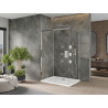 Mexen Omega Posuvný sprchový kút 110 x 80 cm, transparentný, chróm + vanička Flat - 825-110-080-01-00-4010