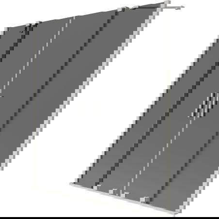 Mexen Velar Duo vaňový paraván 2-krídlový posuvný 150 x 150 cm, grafit, brúsený nikel - 896-150-000-42-97