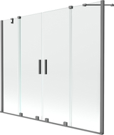 Mexen Velar Duo vaňová zástenka 2-krídlová posuvná 180 x 150 cm, priehľadná, gun metal - 896-180-000-02-95