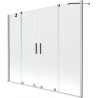 Mexen Velar Duo vaňová zástena 2-krídlová posuvná 180 x 150 cm, transparentná, brúsený nikel - 896-180-000-02-97