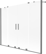 Mexen Velar Duo dvojkrídlový posuvný vaňový panel 180 x 150 cm, námraza, gun metal - 896-180-000-32-95