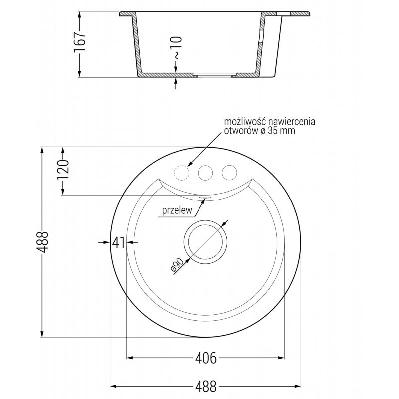 Mexen Diego granitový drez 1-komorový s kuchynskou batériou Elia, biely - 6512-20-670101-70