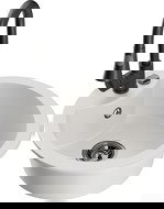 Mexen Diego granitový drez 1-komorový s kuchynskou batériou Elia, biely - 6512-20-670101-70