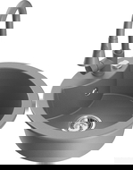 Mexen Diego granitový kuchynský drez s 1 komorou s kuchynskou batériou Elia, sivý - 6512-71-670101-71