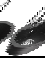 Mexen Diego granitový drez 1-komorový s kuchynskou batériou Elia, čierny s fľakmi - 6512-76-670101-00