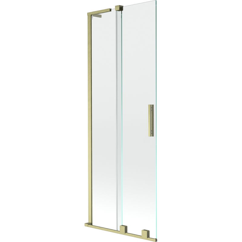 Mexen Velar L sprchová zástenka 2-krídlová posuvná 70 x 150 cm, transparentná, zlatá kartáčovaná - 896-070-003-01-55