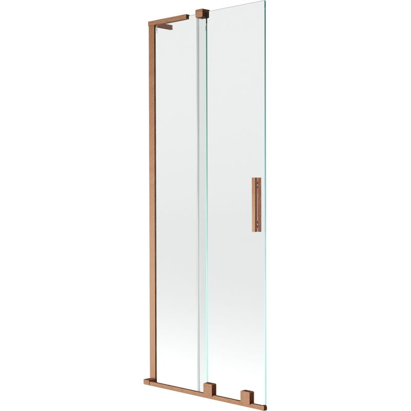 Mexen Velar L vaňová zástena 2-krídlová posuvná 70 x 150 cm, transparentná, brúsená meď - 896-070-003-01-65