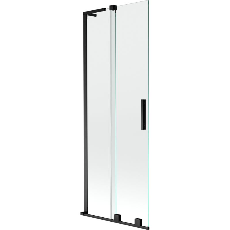 Mexen Velar L paraván vaňový 2-krídlový posuvný 70 x 150 cm, transparentný, čierny - 896-070-003-01-70