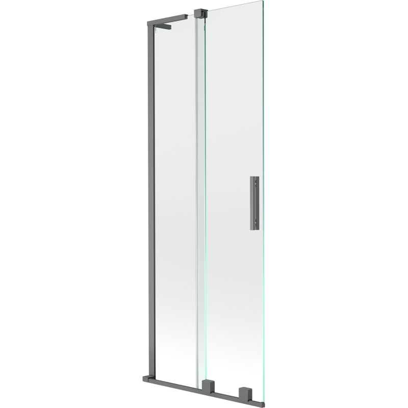 Mexen Velar L vaňová zástena dvojkrídlová posuvná 75 x 150 cm, priehľadná, gun metal - 896-075-003-01-95