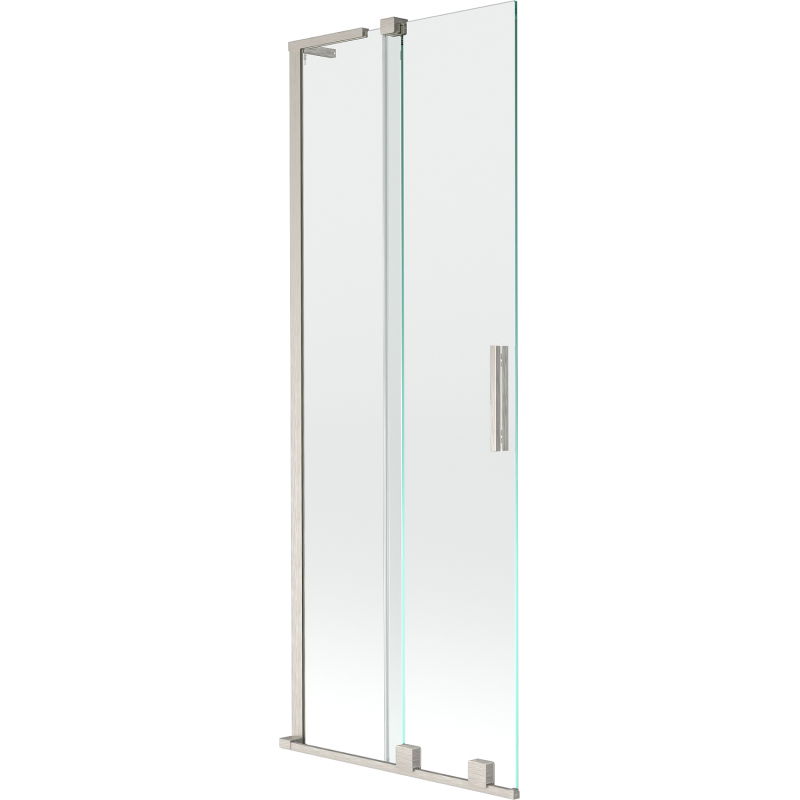 Mexen Velar L vaňová zástena 2-krídlová posuvná 75 x 150 cm, transparentná, brúsený nikel - 896-075-003-01-97