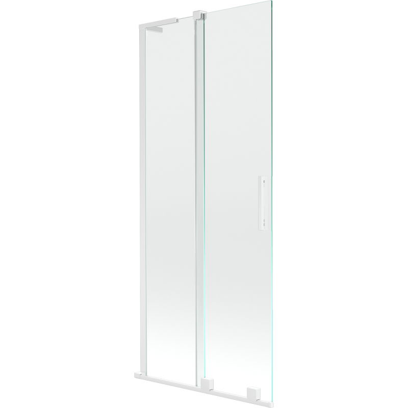 Mexen Velar L vaňová zástena 2-krídlová posuvná 80 x 150 cm, transparentná, biela - 896-080-003-01-20