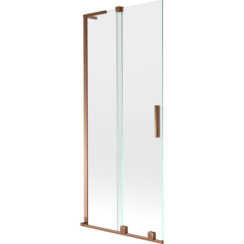 Mexen Velar L vaňová zástena 2-dielna posuvná 80 x 150 cm, transparentná, ružové zlato - 896-080-003-01-60