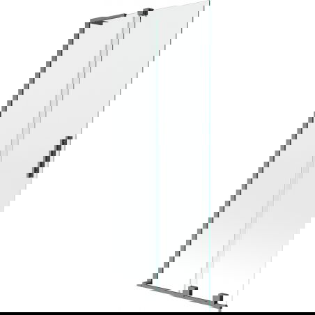 Mexen Velar L 2-krídlová posuvná vaňová zástenka 80 x 150 cm, transparentná, leštená zbraňovo šedá - 896-080-003-01-66