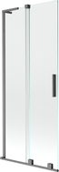 Mexen Velar L rozsúvací vaňový paraván 2-krídlový 80 x 150 cm, transparentný, brúsená gun gray - 896-080-003-01-66