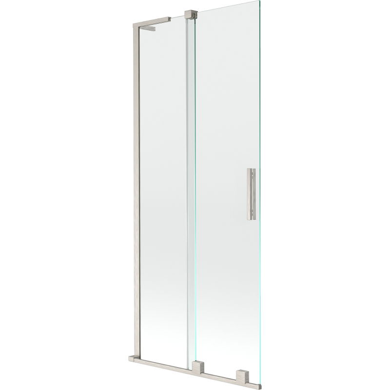 Mexen Velar L dvojkrídlová vaňová zástena, posuvná, 80 x 150 cm, priehľadná, brúsený nikel - 896-080-003-01-97